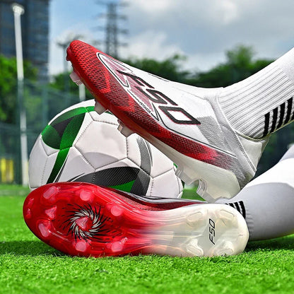 Chaussures de football respirantes AG pour hommes et femmes, chaussures de football professionnelles antidérapantes, chaussures de sport d'extérieur, crampons d'entraînement