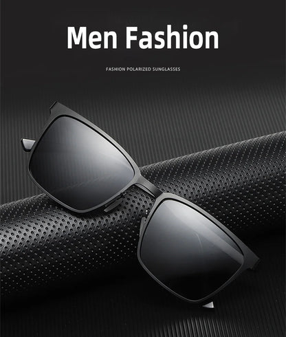 Men’s Retro Rectangular Polarized Sunglasses VIVIBEE, Matte Black UV400 Eyewear, Women Stylish Outdoor Driving Glasses
