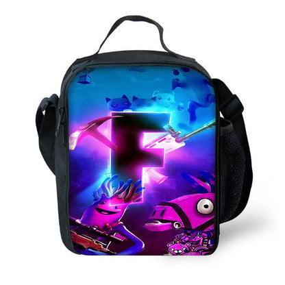 Child Insulated Large Capacity Bag for Boy Hot Game F-FortniteS Girl Student Outdoor Picnic Resuable Thermal Cooler Lunch Box