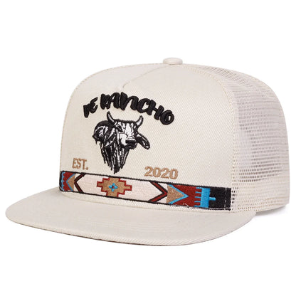 Unisex Bullhead Letter Embroidery Hip-hop Net Hat Spring And Summer Outdoor Adjustable Sports Casual Baseball Caps Sunscreen Hat