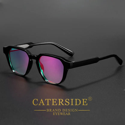 CATERSIDE New Fashion Men's Sunglasses CP Pin Square Frame Eyeglass Women's Outdoor Cycling Fishing Sports Retro Glasses UV400