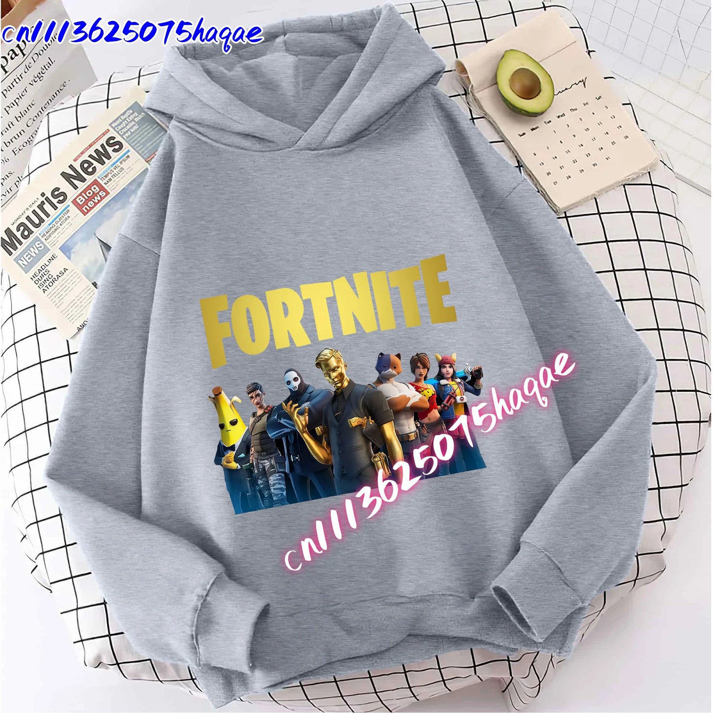 Nova dječja majica s kapuljačom Fortnites s printom crtanog lika iz igre, jesenska ležerna gornja odjeća za djecu, zimska odjeća za dječake