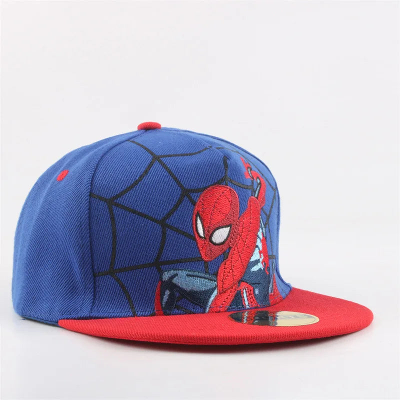 Spider-Man Marvel Peripheral Anime Baseball Cap Cotton Flat Brim Hat Cartoon Decoration Accessories Kid’s Gift Sun Shade Travel