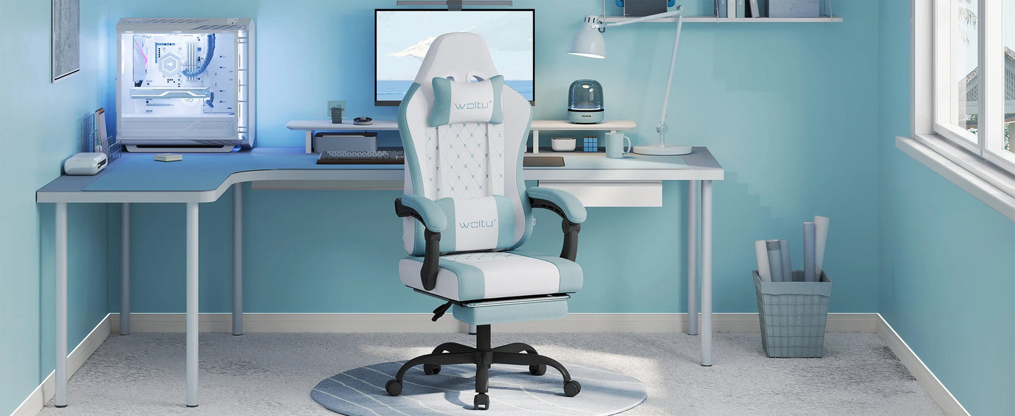 WOLTU sukamoji kompiuterio kėdė su masažo funkcija, ergonominė biuro kėdė su pagalvėle ir pakoju, reguliuojamo aukščio gaming kėdė