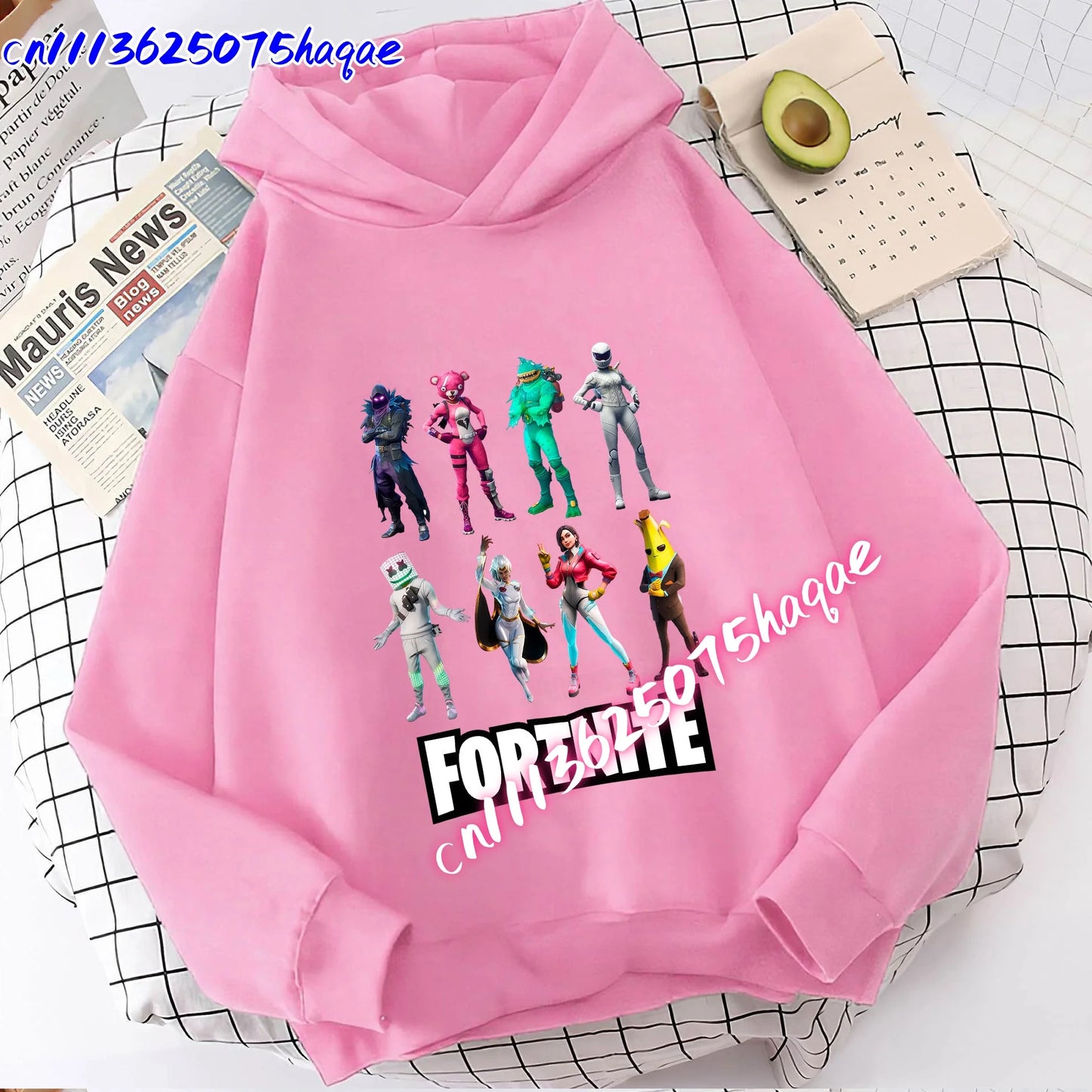 Nova dječja majica s kapuljačom Fortnites s printom crtanog lika iz igre, jesenska ležerna gornja odjeća za djecu, zimska odjeća za dječake