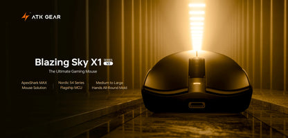 ATK Blazing Sky X1 V2 Wireless Gaming Mouse, Dual Mode 8K PAW3950 Ultra Esports Mouse, Ergonomic Rechargeable Wireless Gaming Mouse for Gaming & Office
