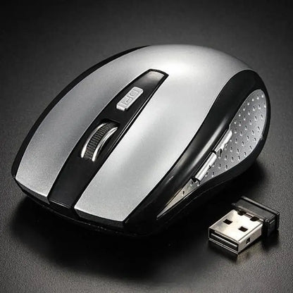 2.4GHz trådlös optisk mus med USB-mottagare för gamers, 6 knappar, för dator, PC och laptop, tillbehör