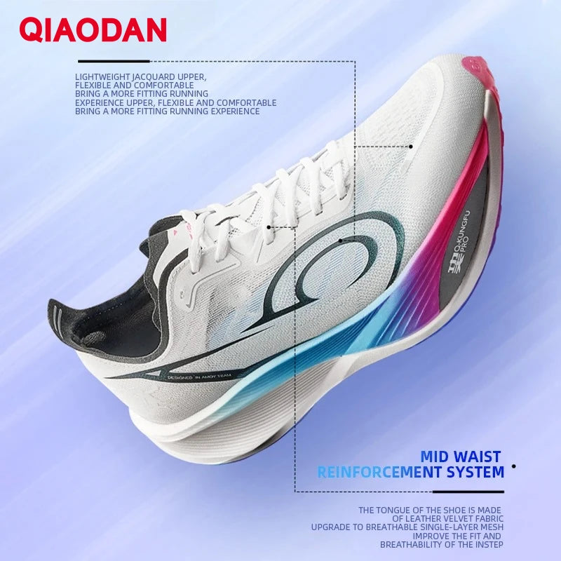 QIAODAN Feiying PB3 Enhanced Edition Professional Marathon Carbon Board Running Shoes 2025 Men's Sneakers QDB023251299T