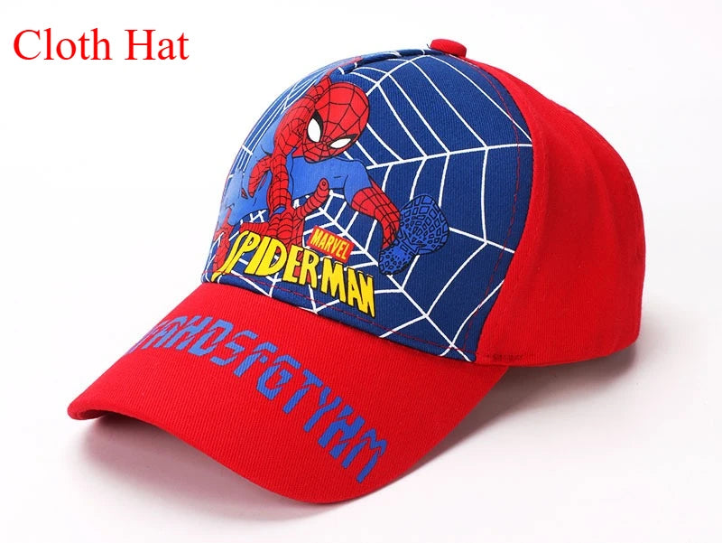 Marvel Anime Figure Spider-Man Cartoon Baseball Cap Cotton Polyester Peaked Cap Boy Girl Headwear Accessories Kids Birthday Gift