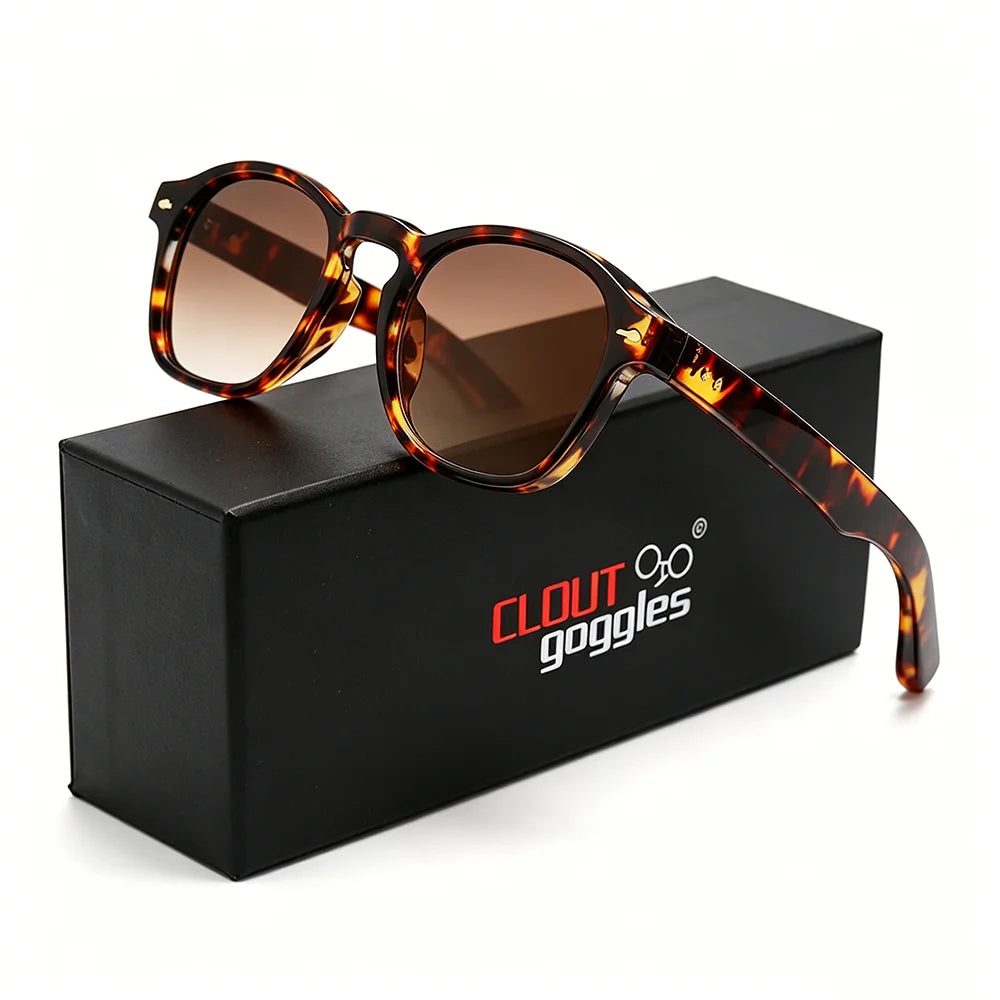 CLOUT GOGGLES Fashion Personality Rivet Sunglasses Women Men Square Frame Outdoor Travel Ultraviolet Protection Sun Glasses