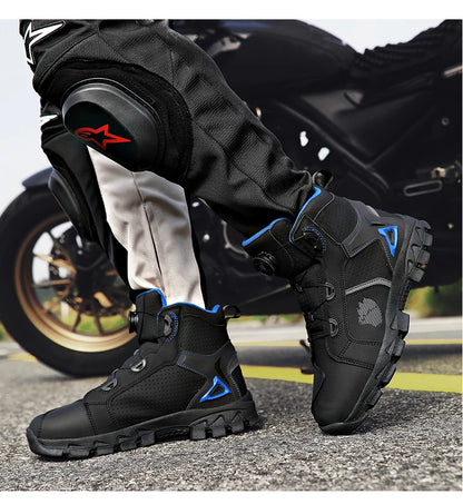 Bottes de moto professionnelles pour hommes, chaussures de course tout-terrain, équipement de moto urbaine, en cuir microfibre ultra-fin