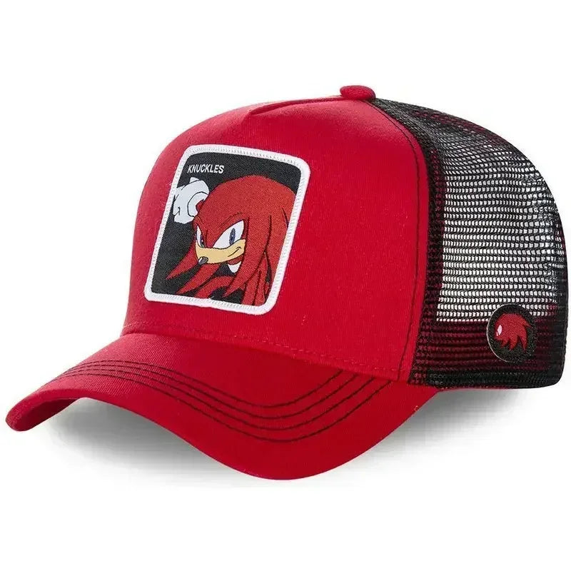 Sonics Baseball Caps Summer Cartoon Breathable Mesh Trucker Sun Hat for Adjustable Hip-Hop Hat