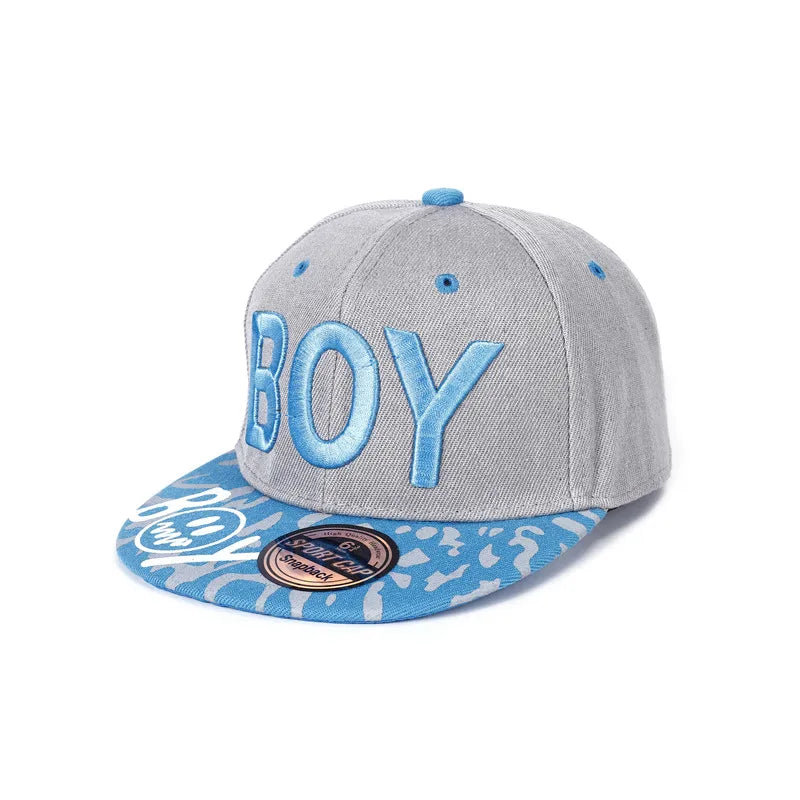 Cool Boy-broderad basebollkeps för barn, pojkar och flickor, snapback-keps, fyrårstidsmodell, hiphop-solkeps, populär