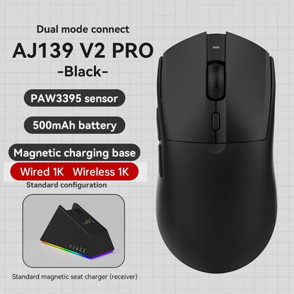 AJAZZ AJ139Pro/AJ139V2MC trådløs mus PMW3395/PAW3311-chipsæt 12000-26000Dpi professionel gamingmus