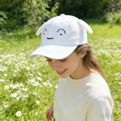 1pc，Cute Cartoon 3D Plush Ears Baseball Cap - Shin-chan & Pig Embroidery Casual Trendy Hat.