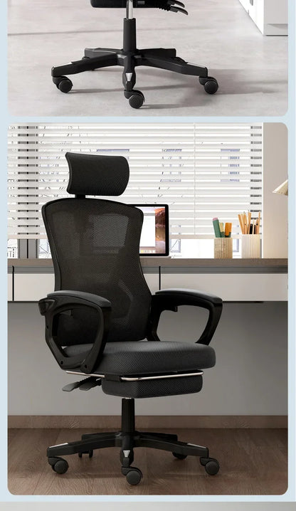 Chaise de jeu ergonomique pour ordinateur, avec dossier inclinable et hauteur réglable, idéale pour les étudiants, les dortoirs et les bureaux à domicile.
