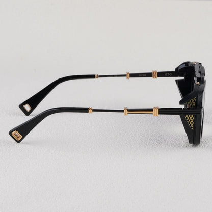 Gto Square Alloy Thick Frame Gradient Sunglasses for Men and Women High Quality Brand Designer uv400 Outdoor Trendy Eyeglasses
