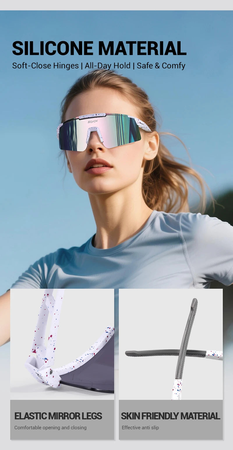 SCVCN UV400 Cycling Glasses Men Women MTB Road Bike Sunglasses Outdoor Hiking Drive Running Sunglasses Fashion Sports Glasses