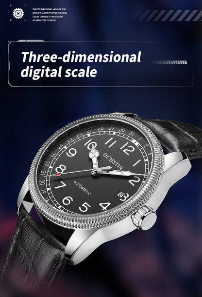 OCHSTIN Automatic Mens Watches Top Brand Luxury Auto Date Mechanical Military Sports Male Clock Luminous Hands Gift for Husband
