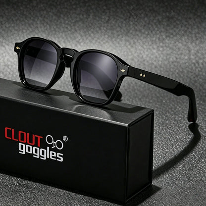 CLOUT GOGGLES Fashion Personality Rivet Sunglasses Women Men Square Frame Outdoor Travel Ultraviolet Protection Sun Glasses