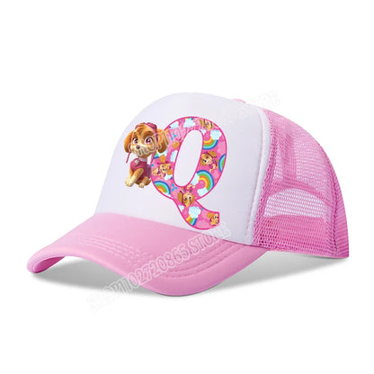 Paw Patrols Baseball Cap Skye Cartoon Anime A-Z Letters Printed Girls Headwear Summer Athleisure Adjustable Fashion Hats Gift