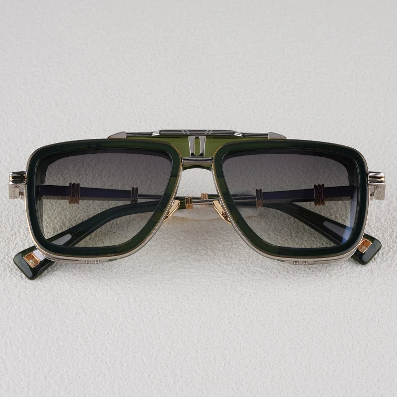 Gto Square Alloy Thick Frame Gradient Sunglasses for Men and Women High Quality Brand Designer uv400 Outdoor Trendy Eyeglasses