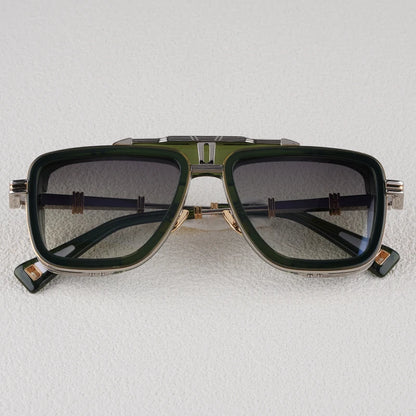 Gto Square Alloy Thick Frame Gradient Sunglasses for Men and Women High Quality Brand Designer uv400 Outdoor Trendy Eyeglasses