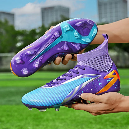 Chaussures de football pour hommes, crampons longs FG / crampons courts TF, antidérapantes, pour terrain naturel et synthétique, entraînement
