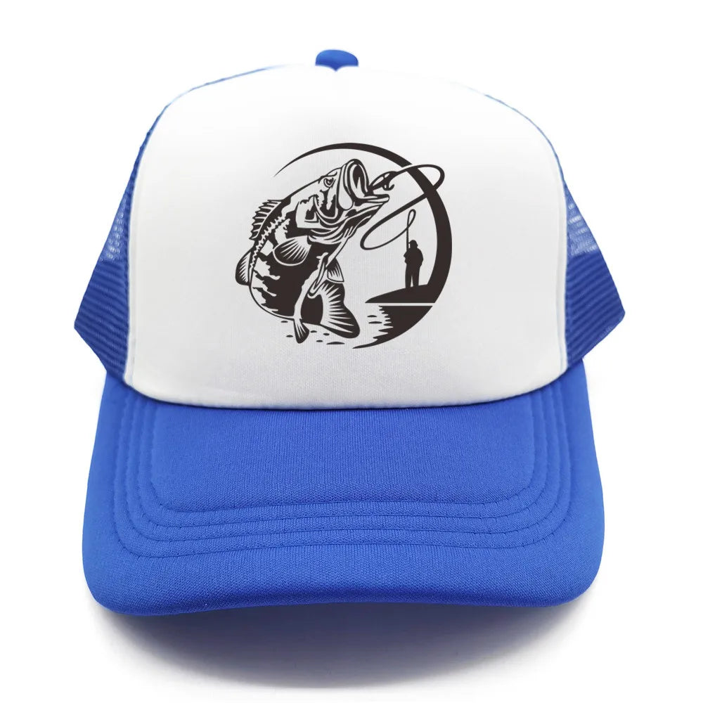 Fiske-skelett-trucker-keps, sommar, herr, cool fiskarkeps, basebollkeps, unisex, utomhus, nätkepsar, MZ-238