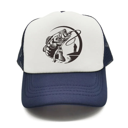 Fiske-skelett-trucker-keps, sommar, herr, cool fiskarkeps, basebollkeps, unisex, utomhus, nätkepsar, MZ-238