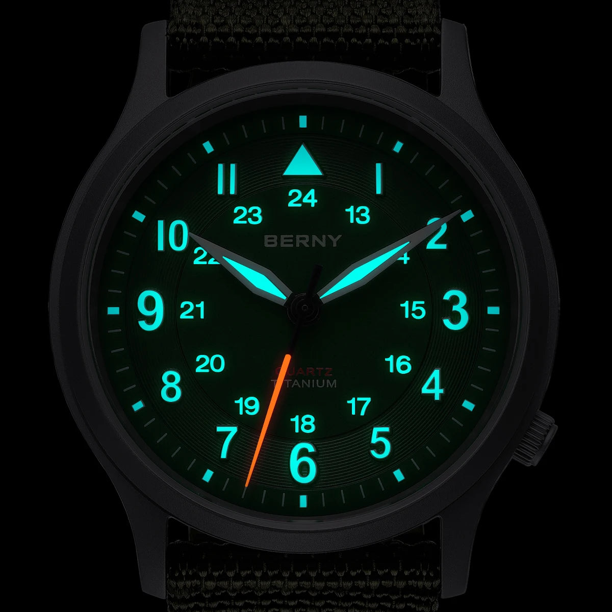 BERNY Titanium Watches for Men Super Luminous Sapphire Field Men's Watch Outdoor Quartz Wristwatch Lightweight 5ATM