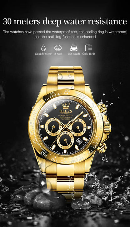 OLEVS 6638 Original Brand Classic Man Watch Luxury Automatic Mechanical Wrist Watches for Men Chronograph Waterproof Men's Watch