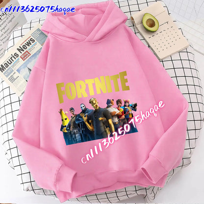 Nova dječja majica s kapuljačom Fortnites s printom crtanog lika iz igre, jesenska ležerna gornja odjeća za djecu, zimska odjeća za dječake