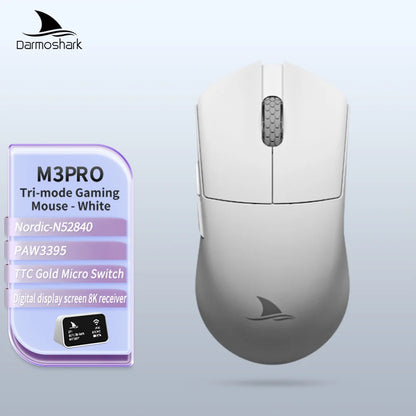 Darmoshark M3Pro -pelihiiri 2.4G BT Wireless Tri-Mode PAW3395 -sensorilla N52840 26000DPI, isokätinen makroajurihiiri pelaamiseen