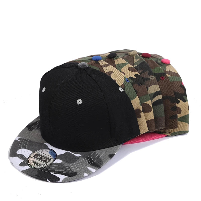 Custom Print Embroidery Logo Flat-brimmed baseball cap Unisex Outdoor Hat Hip Hop Dad Hat Gorras Hombre Street Snapback Hat