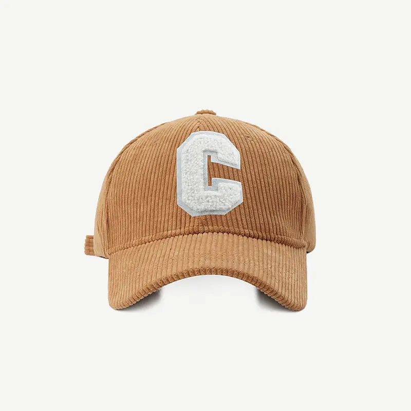 New Corduroy Baseball Cap Ladirs Fashion C Letter Snapback Hat Adjustable Casual Hip Hop Cap Men Outdoor fishing jogging