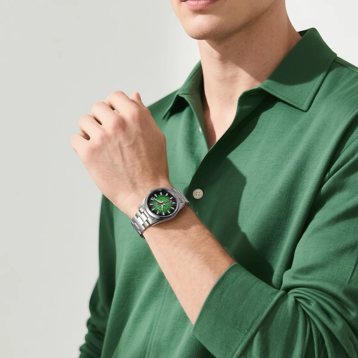 BERNY Men's Watch 10ATM Sapphire Luminous Fashion Quart Watches Full Stainless Steel Classic Dress Business Wristwatch