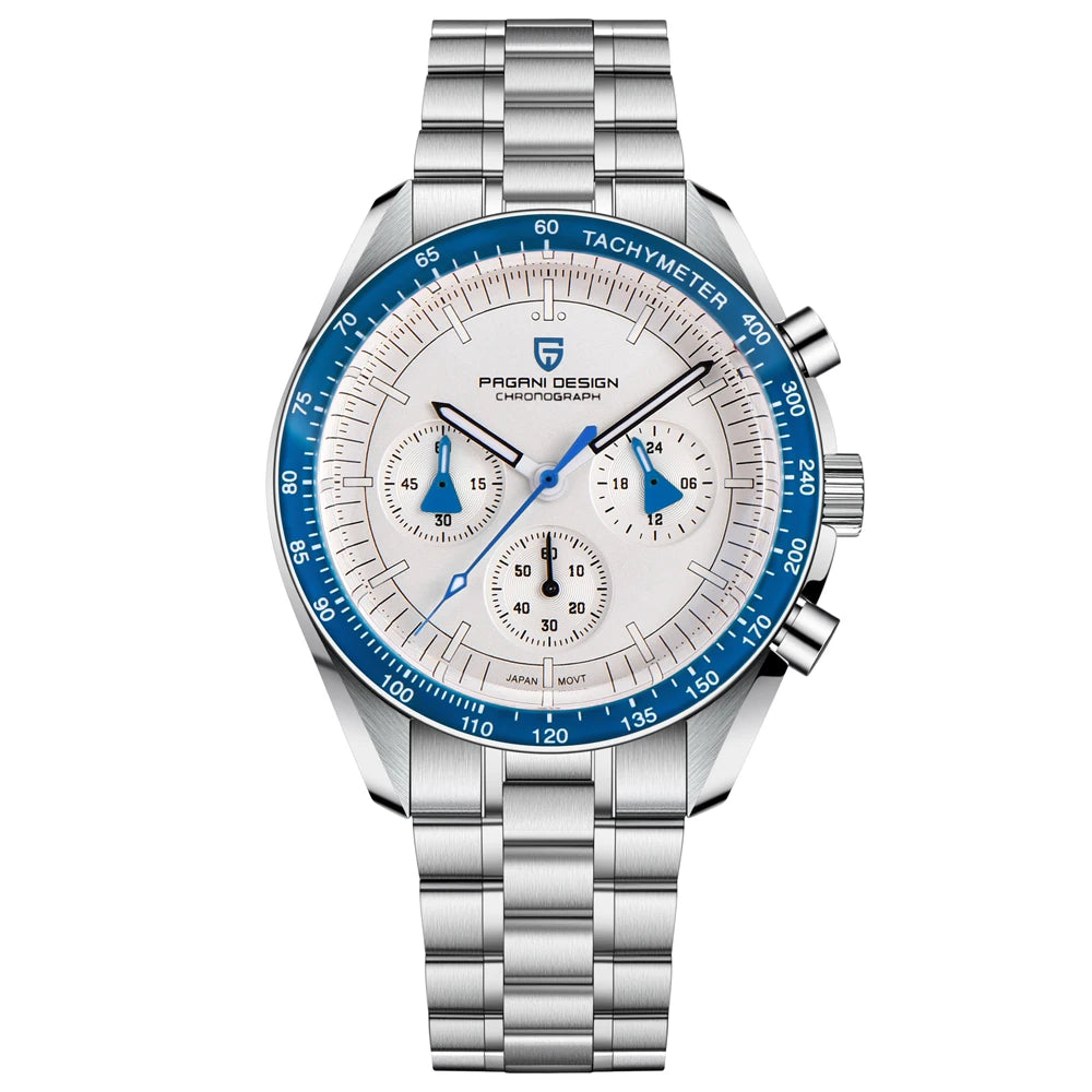 PAGANI DESIGN 2026 New Moon Watch Retro Luxury Quartz Watches For Men Stainless steel Luminous waterproof Sport Chronograph Man