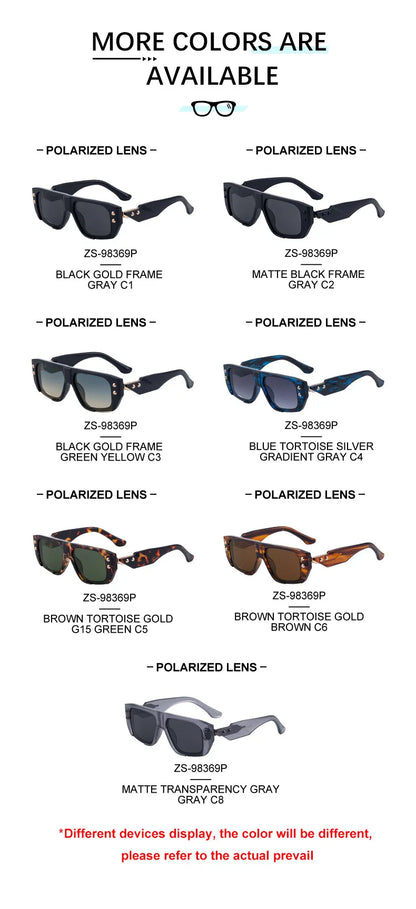 Polarized Steampunk Square Sunglasses Men 2026 Luxury Brand Punk Big Frame Driving Sun Glasses Fashion Eyewear For Male Shades