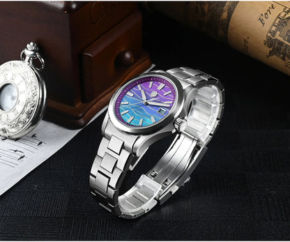 San Martin Official 39mm Guilloche MOP Dial Gada Watch Miyota 9015 Luxury Men's Automatic Mechanical Watches 10 ATM reloj SN0150
