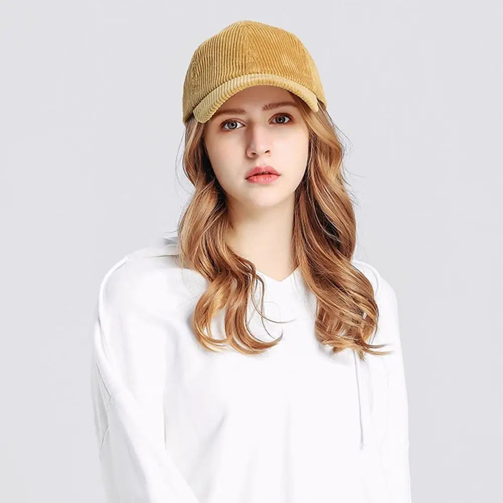 Unisex Corduroy Corduroy Baseball Cap Adjustable Sun Hat Hip Hop Cap Men