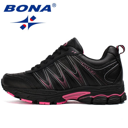 BONA Nieuwe trendy hardloopschoenen voor dames, sportschoenen met veters, outdoor- en wandelschoenen, sportieve schoenen, comfortabele sneakers voor dames