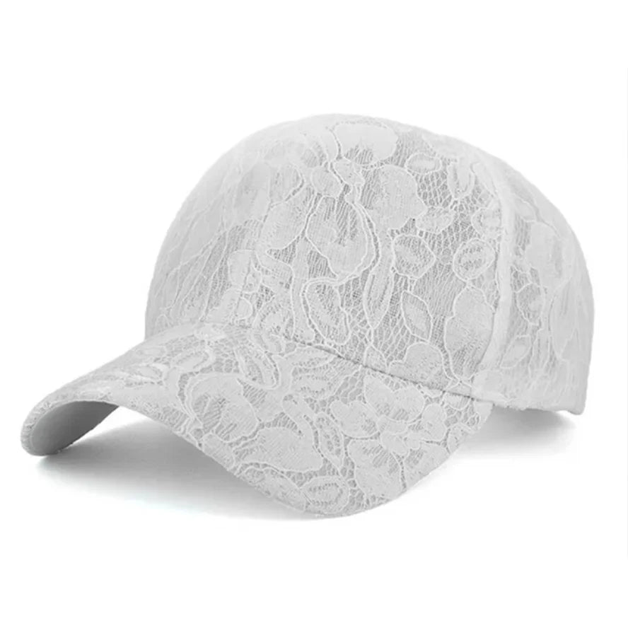 Prinsessstil, spetsbroderi, nät, blommor, vår och sommar, dambaseballkepsar, andningsbara damkepsar med snäpplås, unga flickor, BQ091