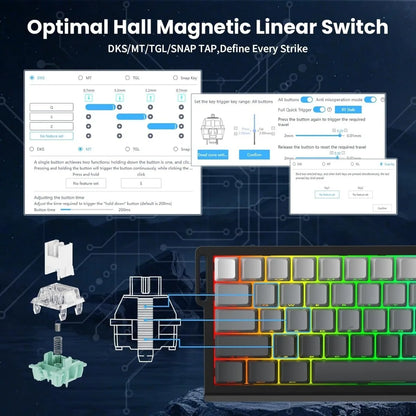 ATTACK SHARK X68 HE 8000Hz Rapid Trigger Keyboard 0.01mm RT Accuracy RGB Wired Gaming Keyboard with Magnetic Switch  for PC/Mac