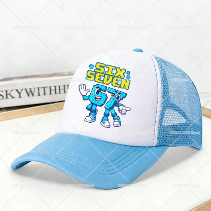 Steal A Brainrot Mesh Baseball Caps Cartoon 67 Six Seven Adult Kids Sports Hats Boys Girls Summer Outdoor Sunshade Peaked Caps