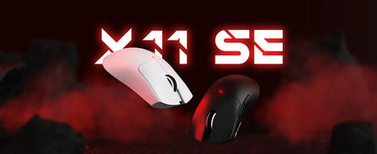 ATTACK SHARK X11SE langaton pelihiiri, kolmiyhteystilainen, 63g superkevyt PAW3311-anturilla, 22000 DPI, 300mAh akku, kaksoisohjain
