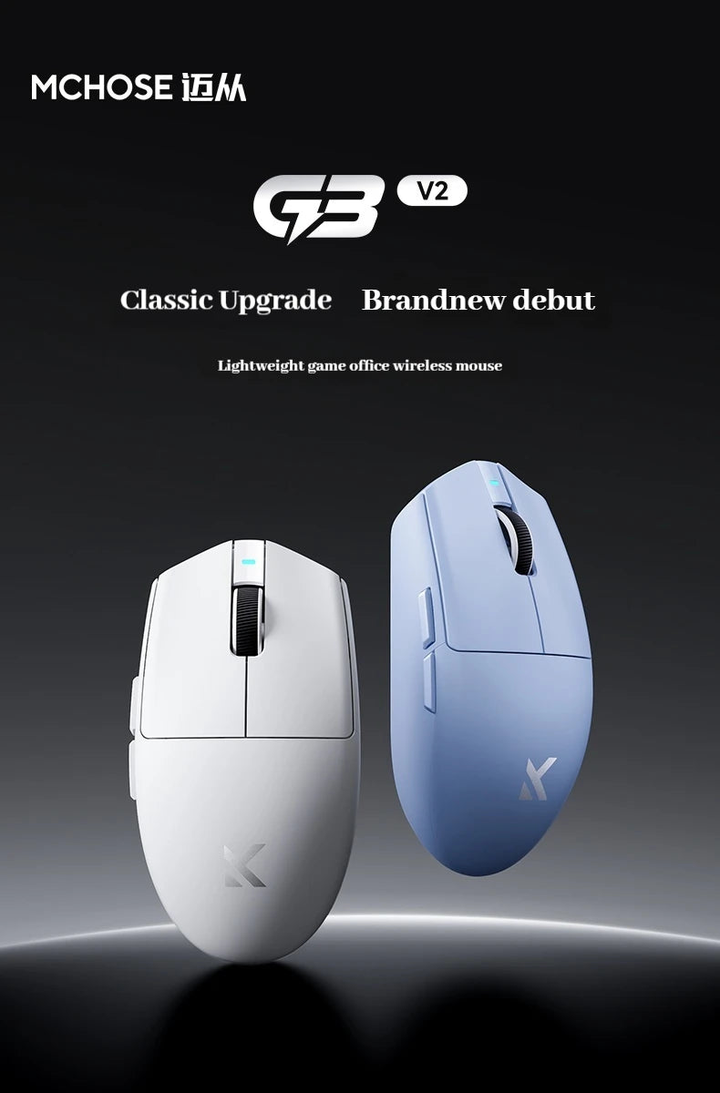 MCHOSE G3 V2 Pro bezdrátová herní myš Tri-Mode Bluetooth 800mAh dobíjecí lehká přizpůsobená ergonomická esports myš