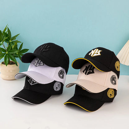 1pc unisex baseball cap with embroidered New York logo and stars - Lightweight cap, stretchable for adjustable buckle outdoor fi