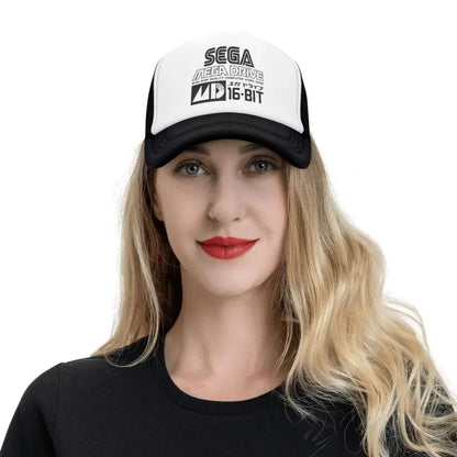 „Sega Mega Drive“ tinklelio beisbolo kepuraitė, unisex hiphopo snapback kepurė, vasarinė kvėpuojanti kepurė su snapeliu nuo saulės, reguliuojama trucker stiliaus kepurė