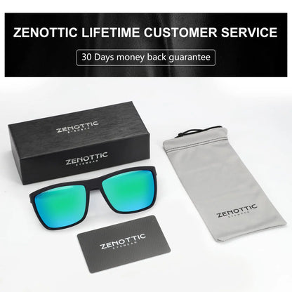 ZENOTTIC Polarized Sunglasses for Men Shades Lightweight TR90 Frame UV400 Protection Square Outdoor Trave Driving Sun Glasses